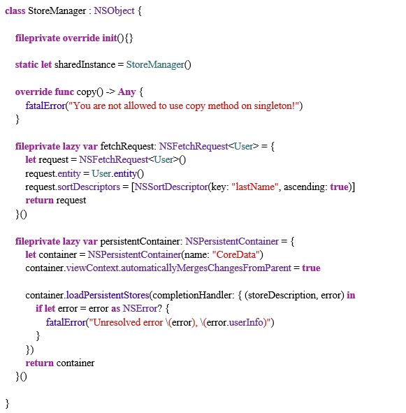 Database code