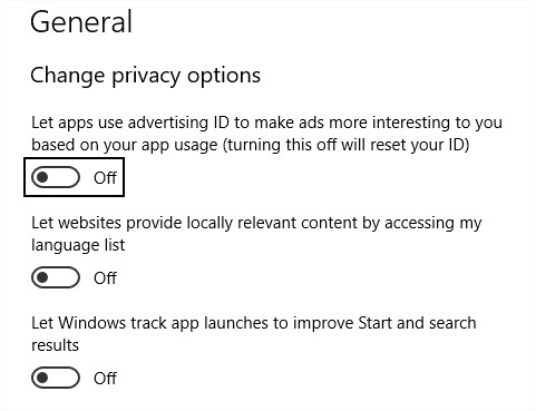 Windows 10 Privacy Settings